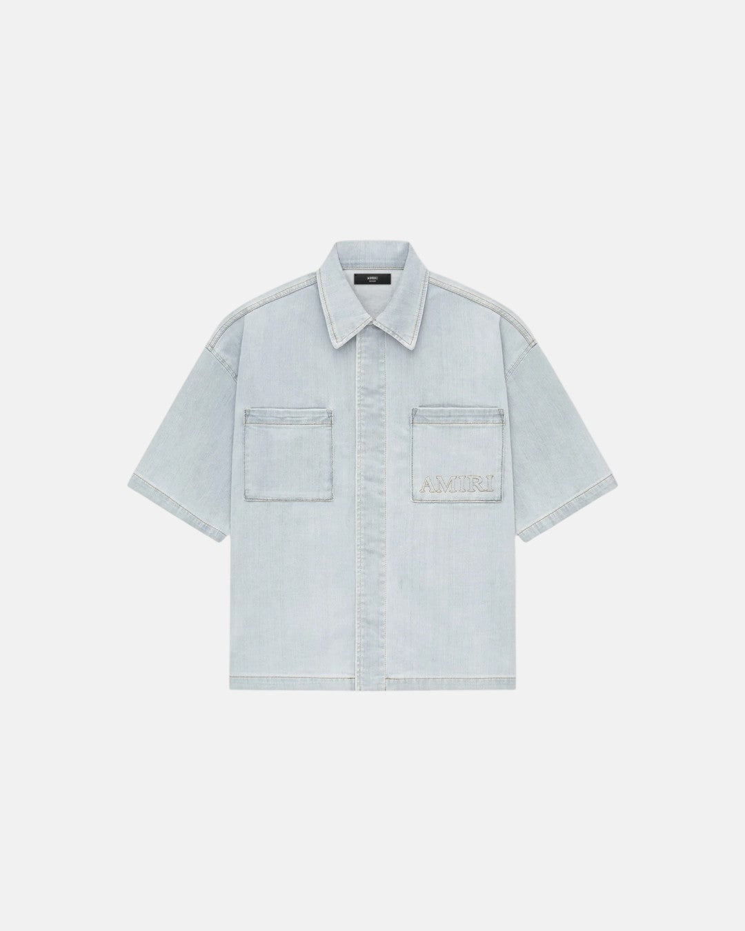 Amiri 3D Ss Snap Shirt Light Indigo