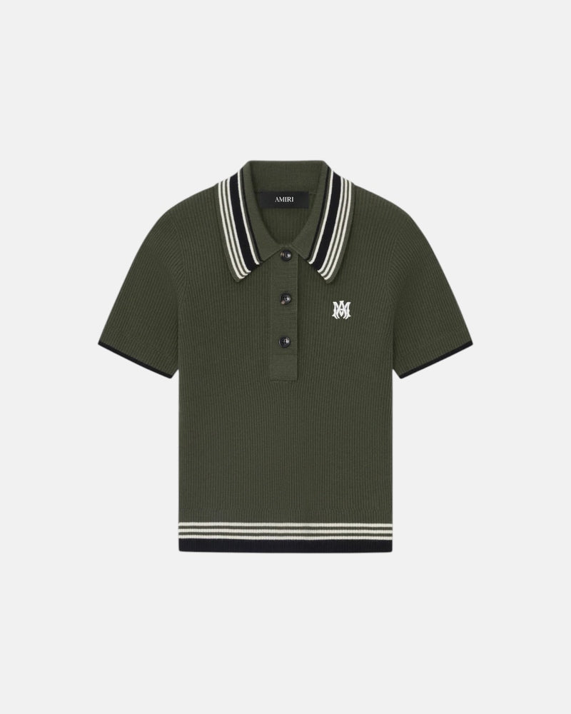 Ma Stripe Polo Dark Sage