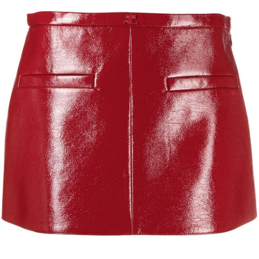 Courrges Mini Skirt Heritage A-Line Vinyl Red