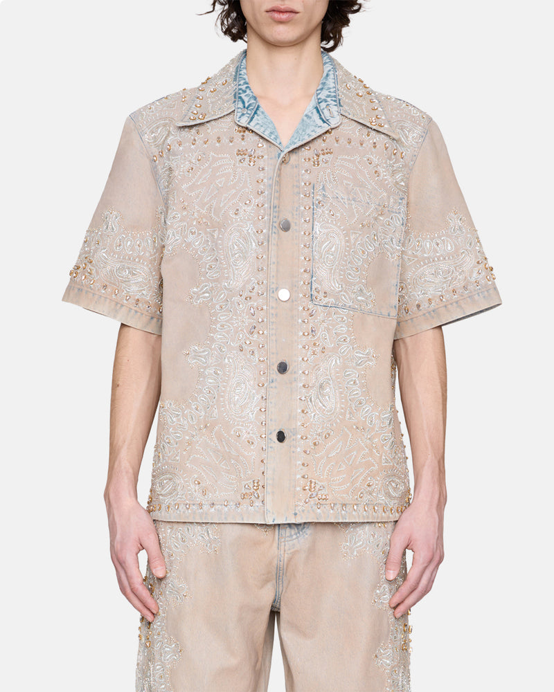 Crystal Bandana Denim Shirt Indigo Desert