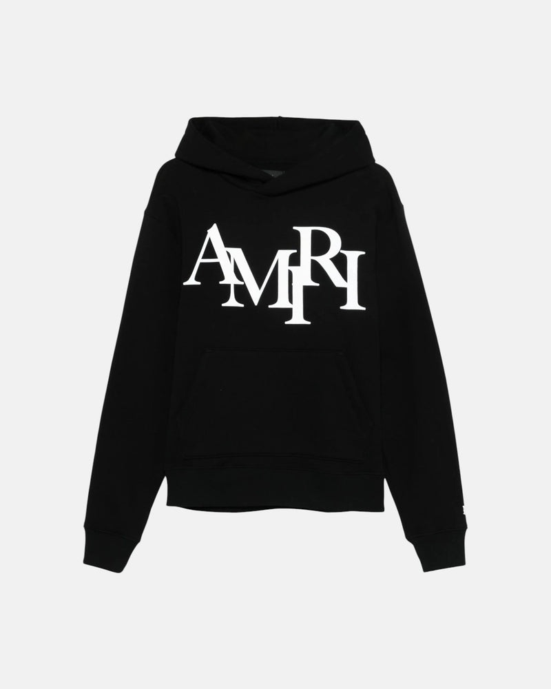 Amiri Staggered Hoodie Black