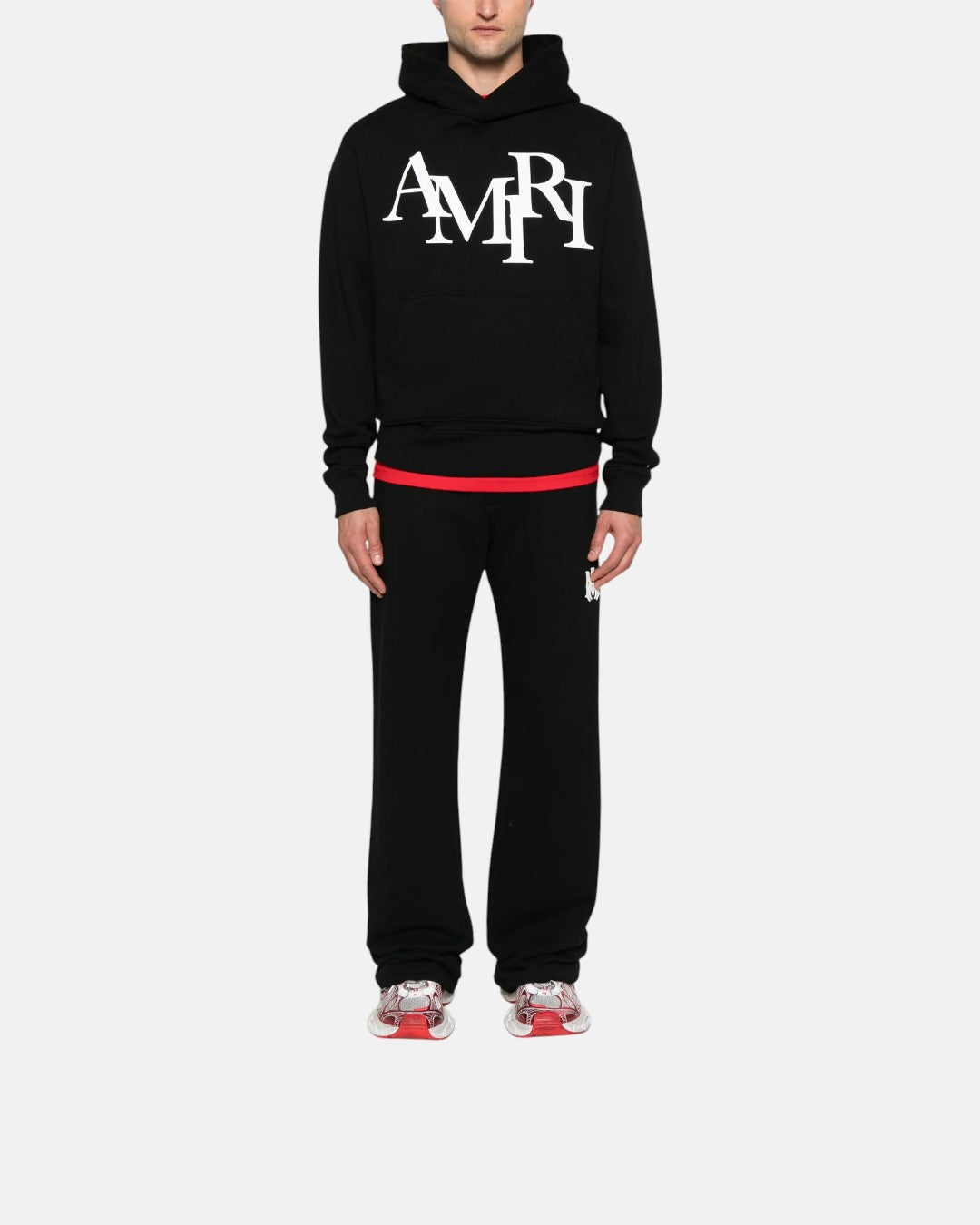 Amiri Staggered Hoodie Black