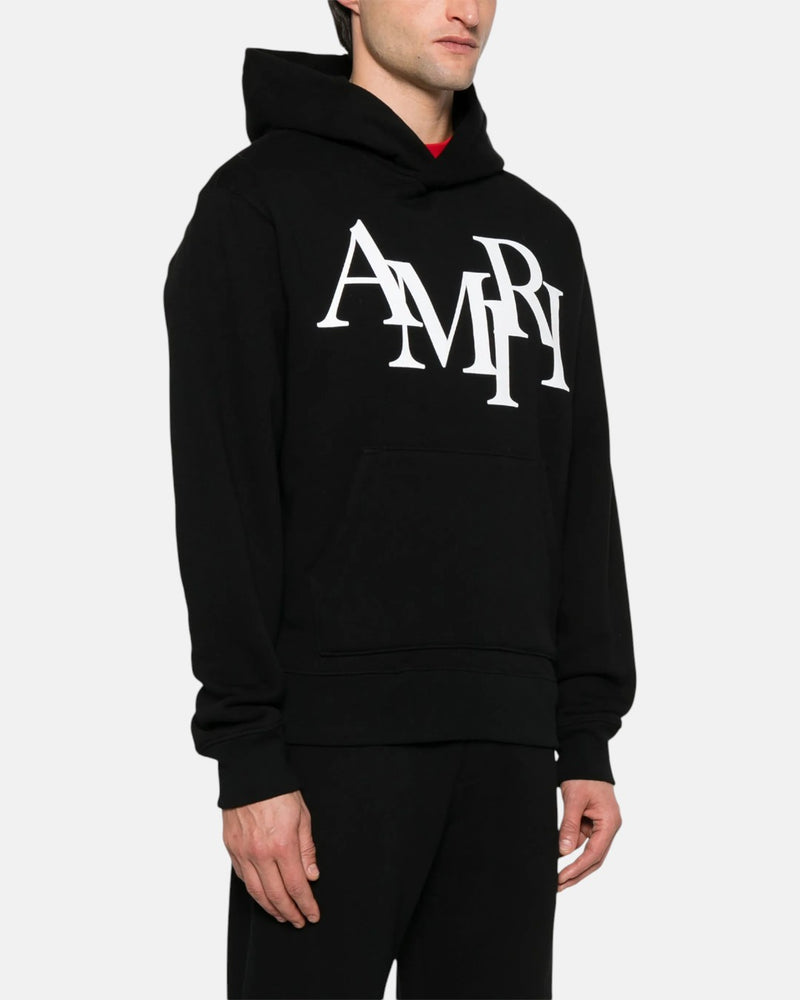 Amiri Staggered Hoodie Black