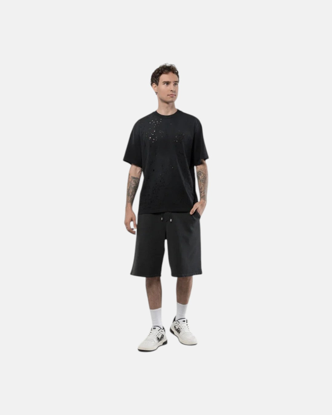 Ma Ma Shotgun Embroidered Tee Black