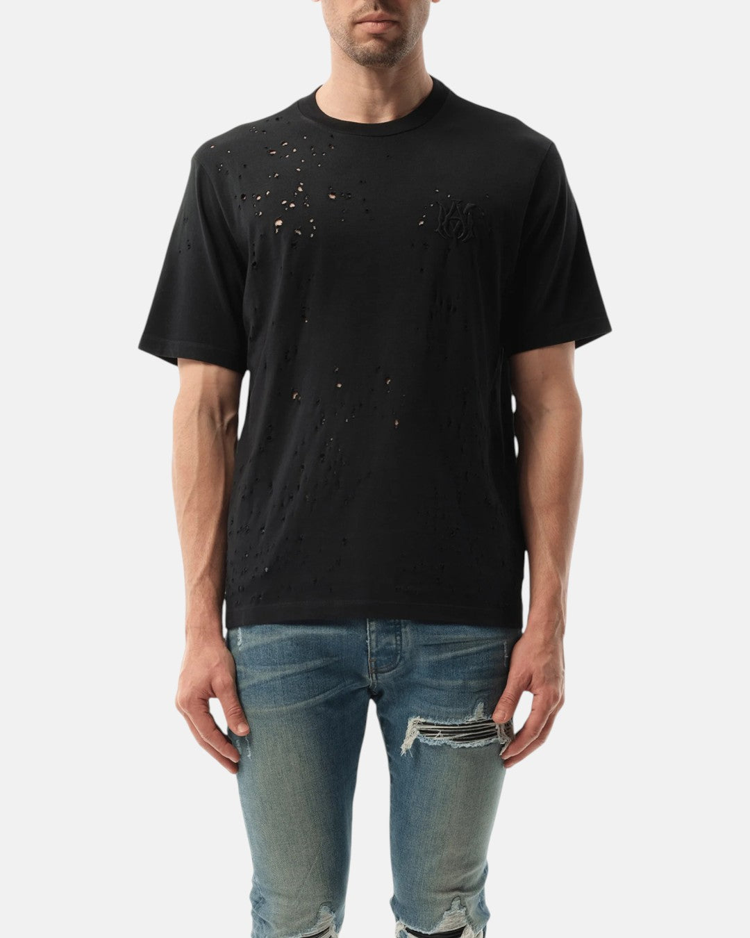 Ma Ma Shotgun Embroidered Tee Black