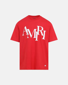Amiri Staggered Logo Tee Red