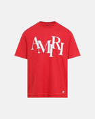 Amiri Staggered Logo Tee Red
