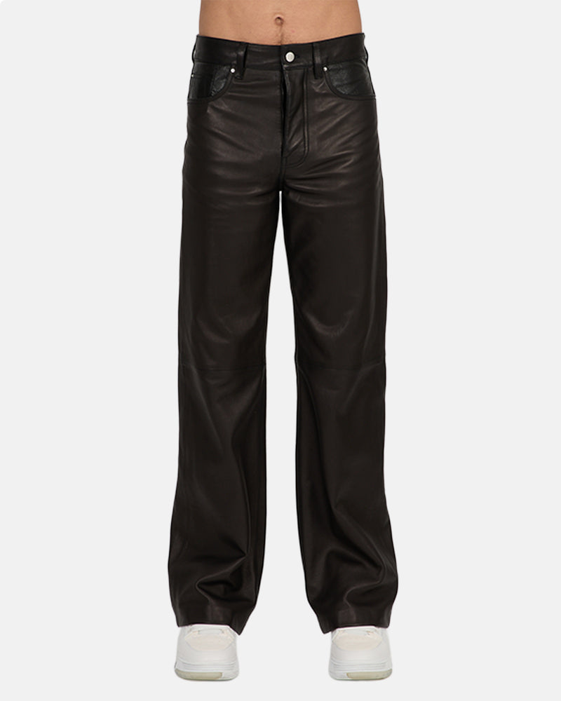 Ma Quad Leather Baggy Pant Black