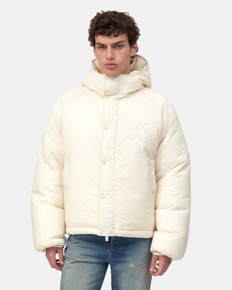 Amiri Hooded Down Jacket Alabaster
