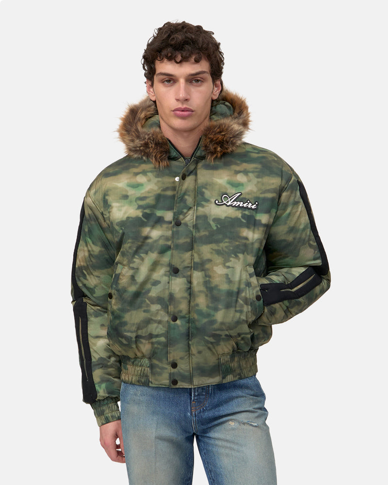 Bones Camo Hooded Down Jacket Camo