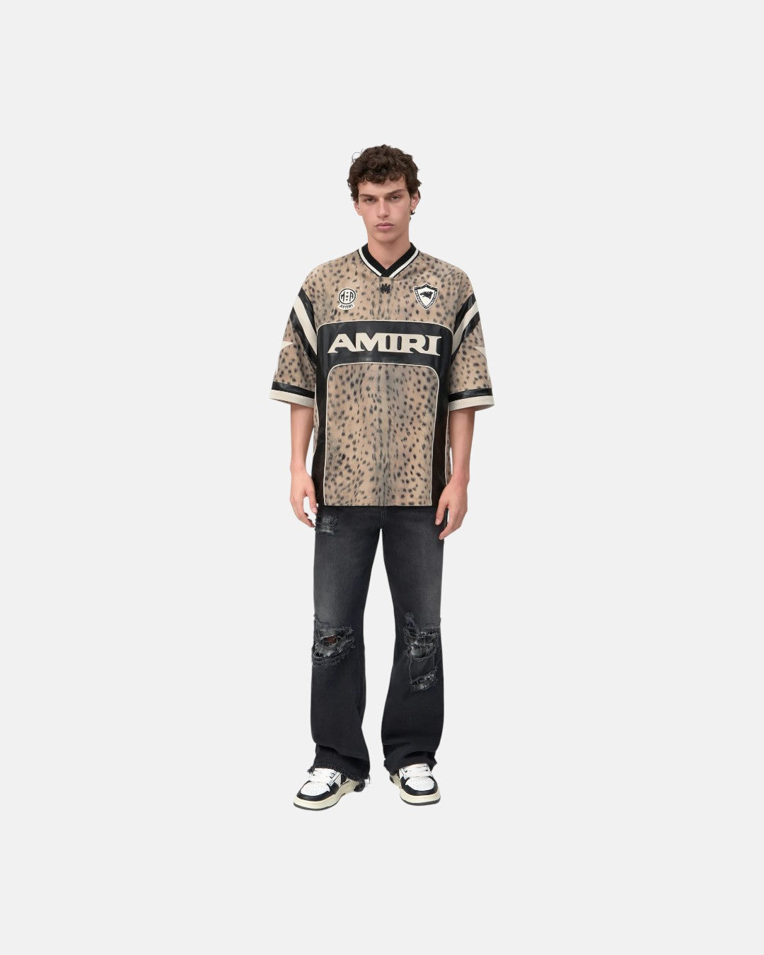 Amiri Sport Leather Jersey Dark Brown