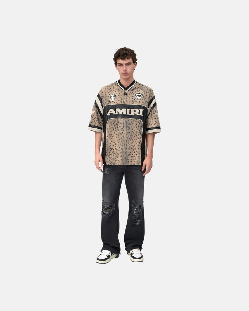 Amiri Sport Leather Jersey Dark Brown