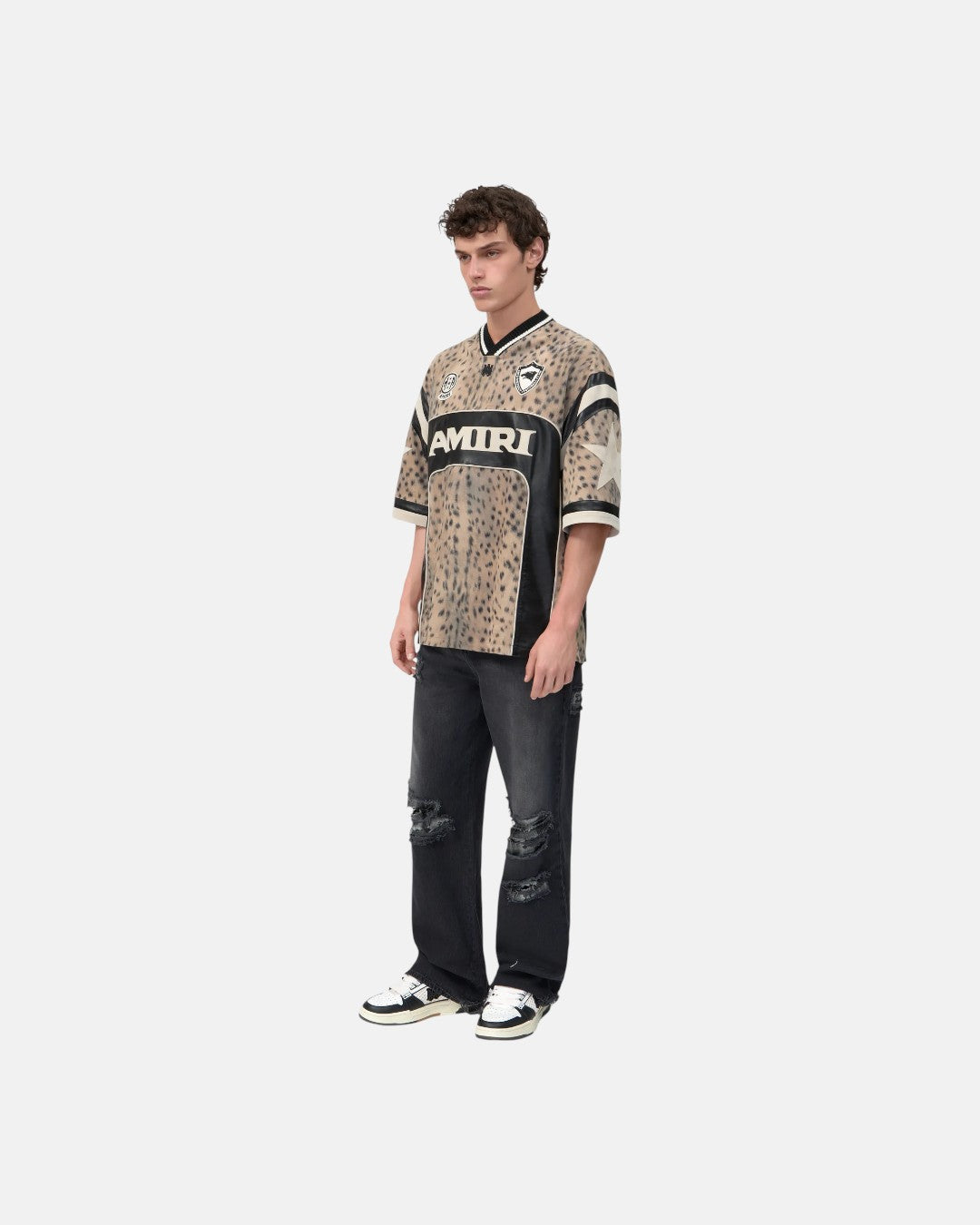 Amiri Sport Leather Jersey Dark Brown