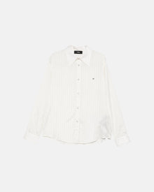 Lurex Thin Stripe Ls Shirt White