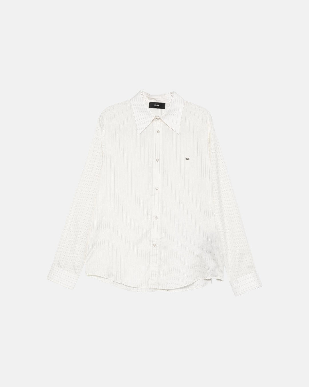 Lurex Thin Stripe Ls Shirt White