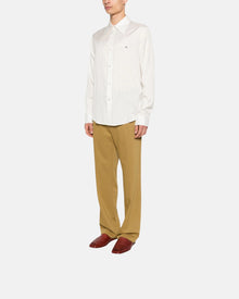 Lurex Thin Stripe Ls Shirt White