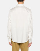 Lurex Thin Stripe Ls Shirt White