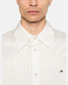 Lurex Thin Stripe Ls Shirt White