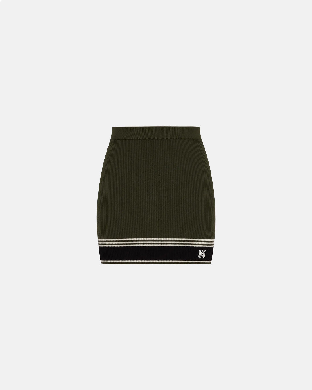 Ma Stripe Mini Skirt Dark Sage