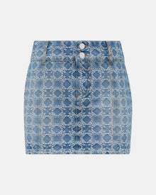 Ma Quad Jacquard Mini Skirt Stone Indigo