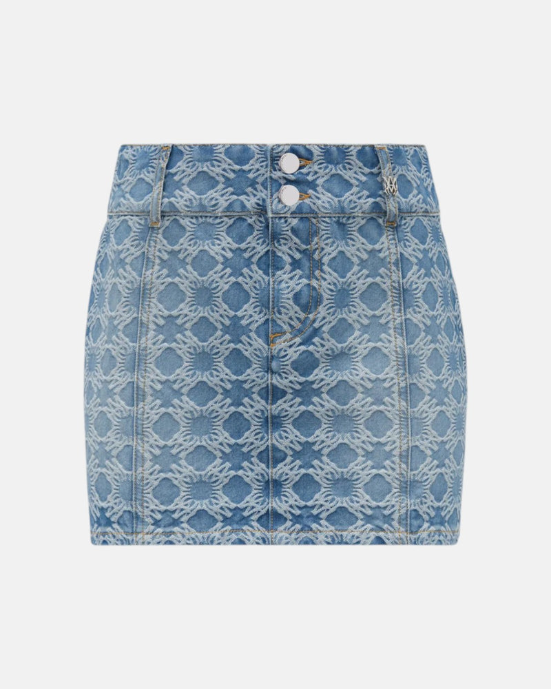 Ma Quad Jacquard Mini Skirt Stone Indigo