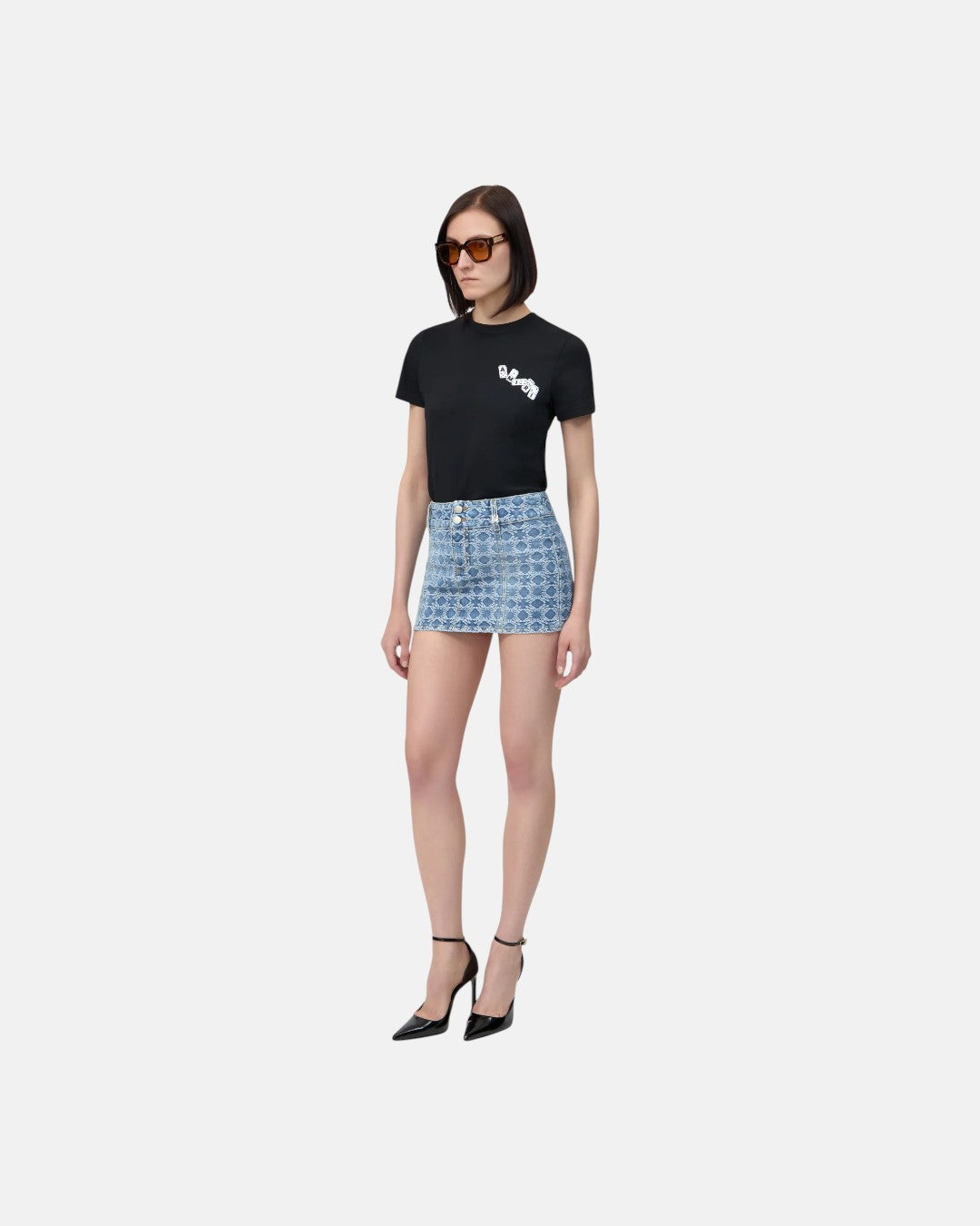 Ma Quad Jacquard Mini Skirt Stone Indigo