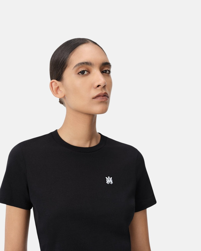 Ma Embroidered Baby Tee Black