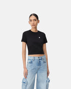Ma Embroidered Baby Tee Black