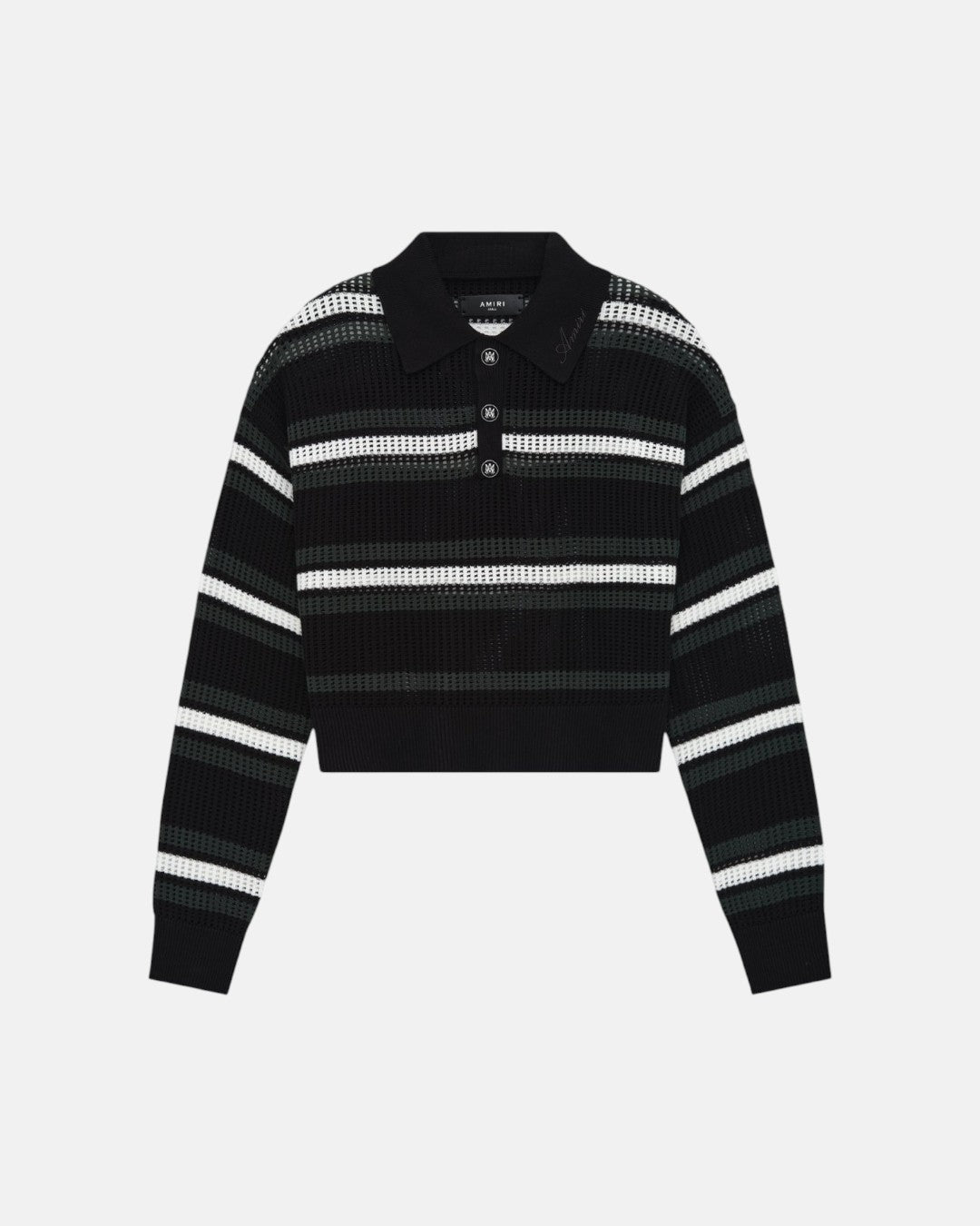 Ma L/S Oversized Polo Black Multi