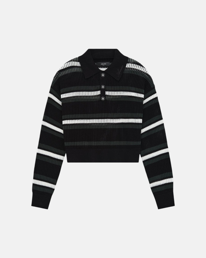 Ma L/S Oversized Polo Black Multi