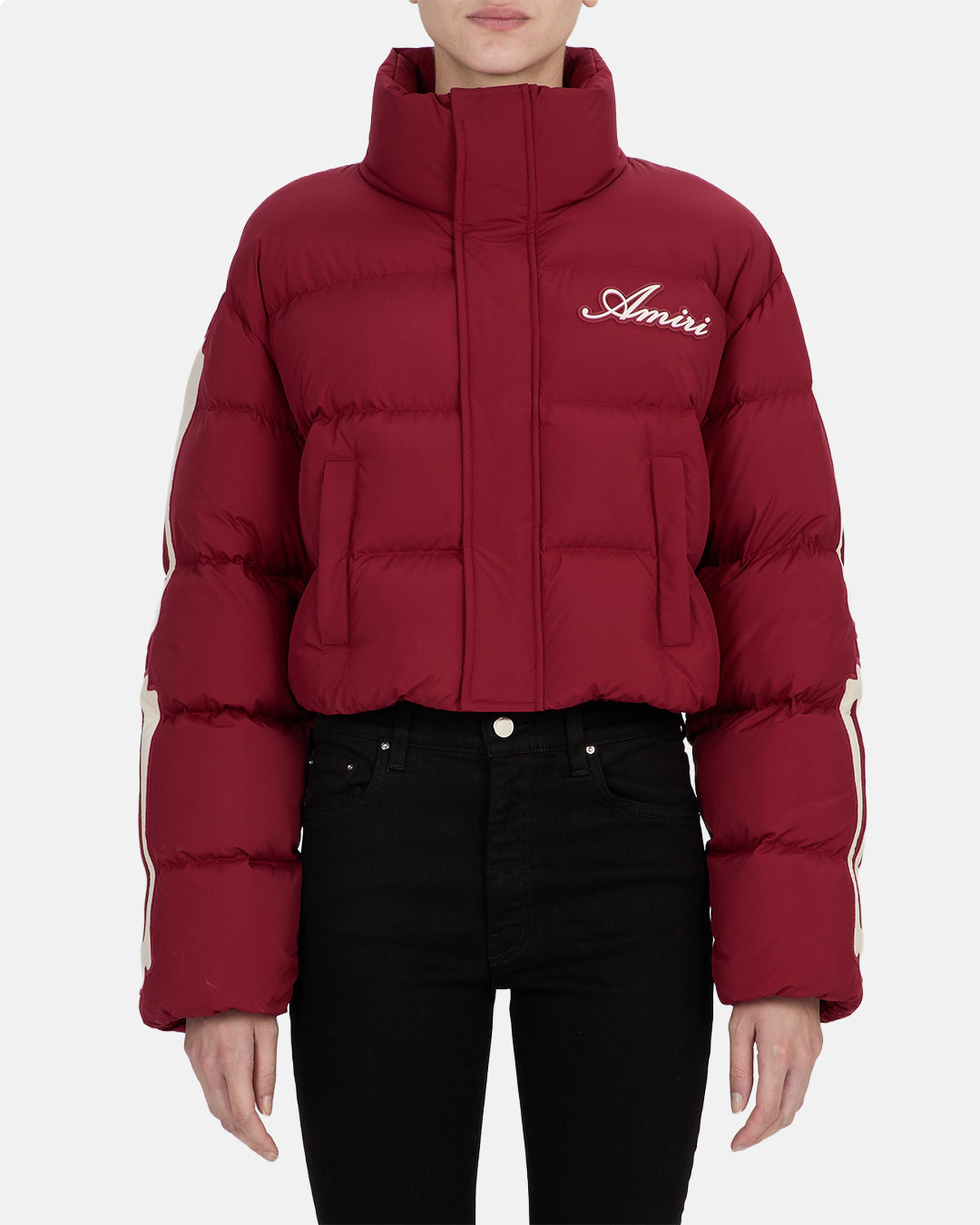Bones Cropped Down Jacket Deep Red