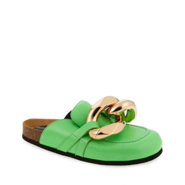 Jw Anderson Women Chain Loafer Mules Lime Green