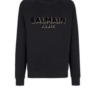 Balmain Sweat-Shirt Balmain Floque Metallise Black/Black/Silver