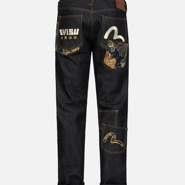 Evisu Evisu&Seagull Emb+Brocade Pockets Denim Jeans