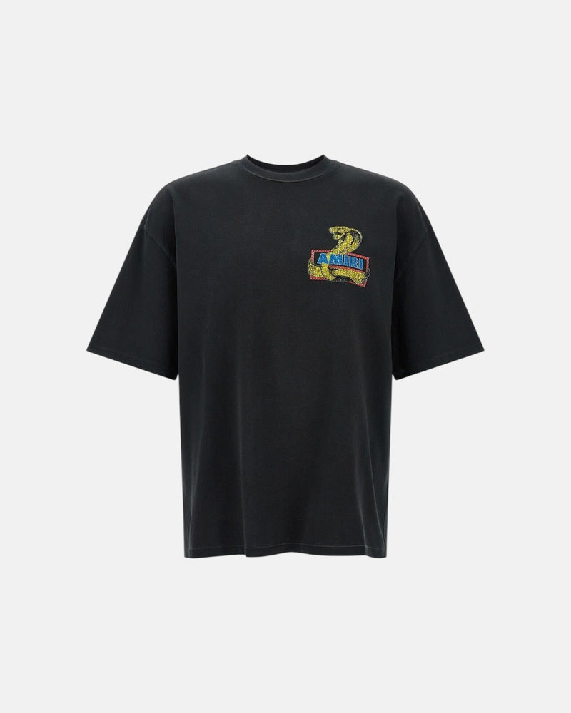 Amiri Crystal Cobra Os Tee Black