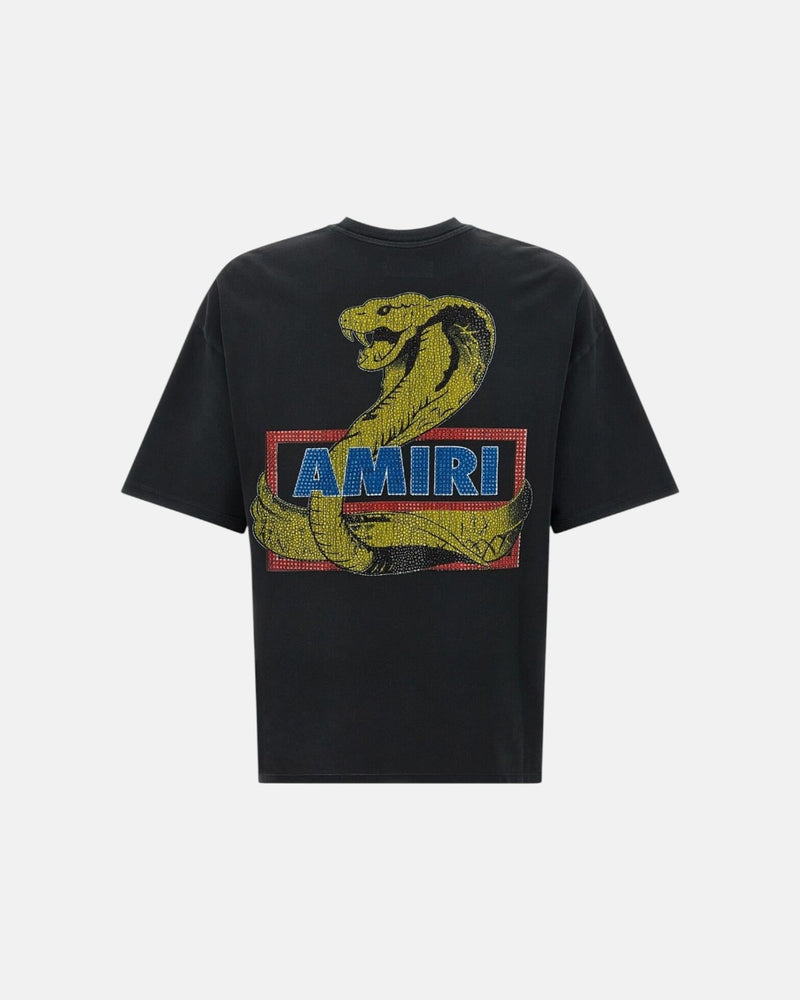 Amiri Crystal Cobra Os Tee Black