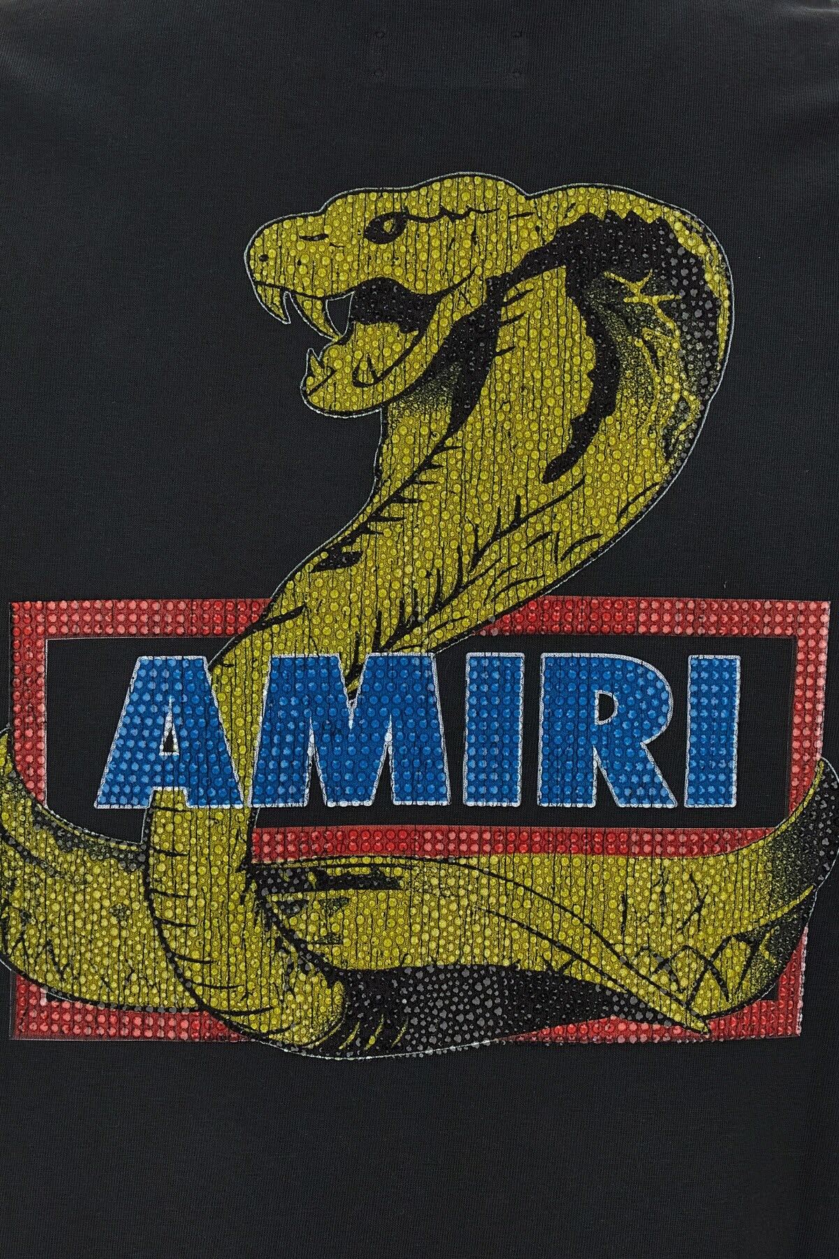 Amiri Crystal Cobra Os Tee Black