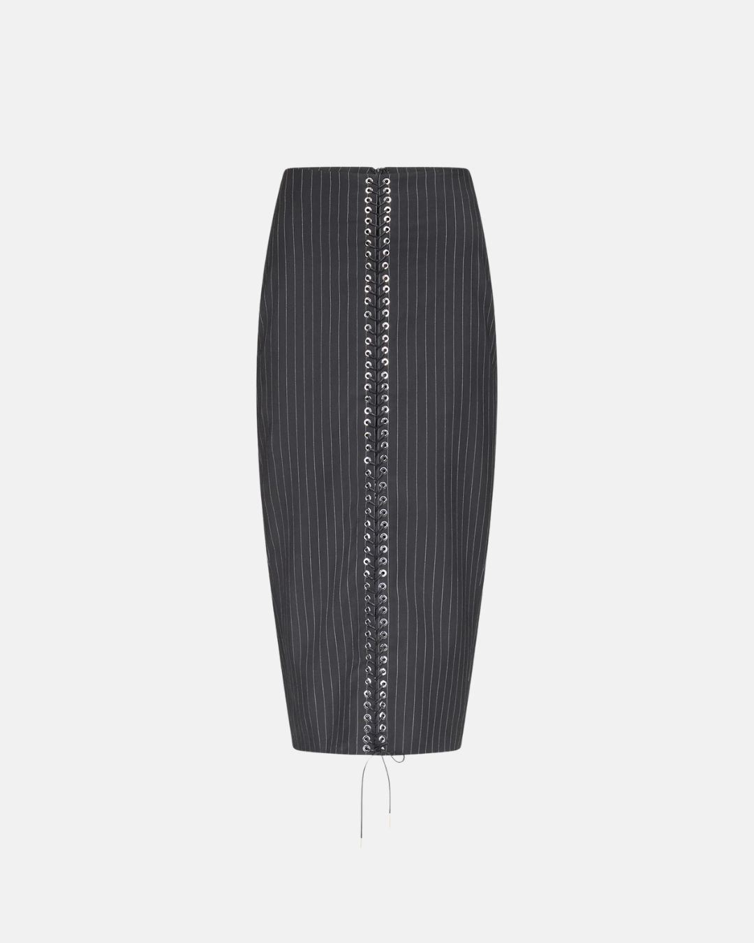 Pencil Skirt Eyelets Black