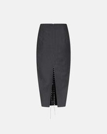 Pencil Skirt Eyelets Black