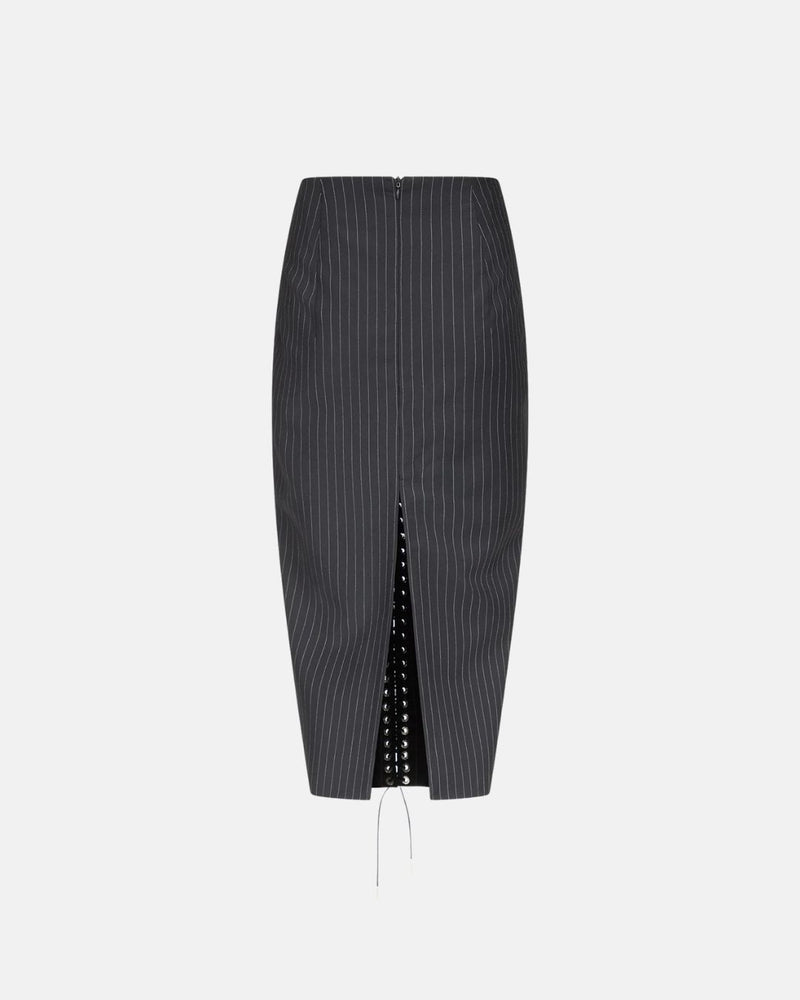 Pencil Skirt Eyelets Black