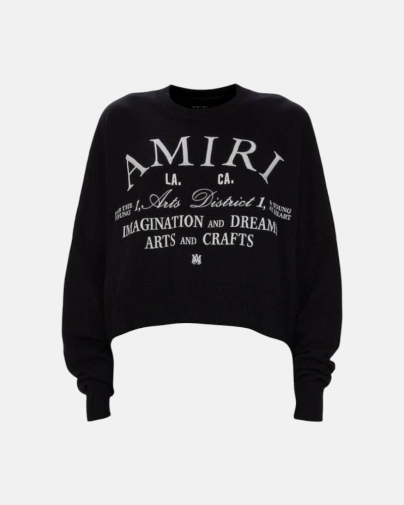 Amiri Arts District Cropped Crew Black