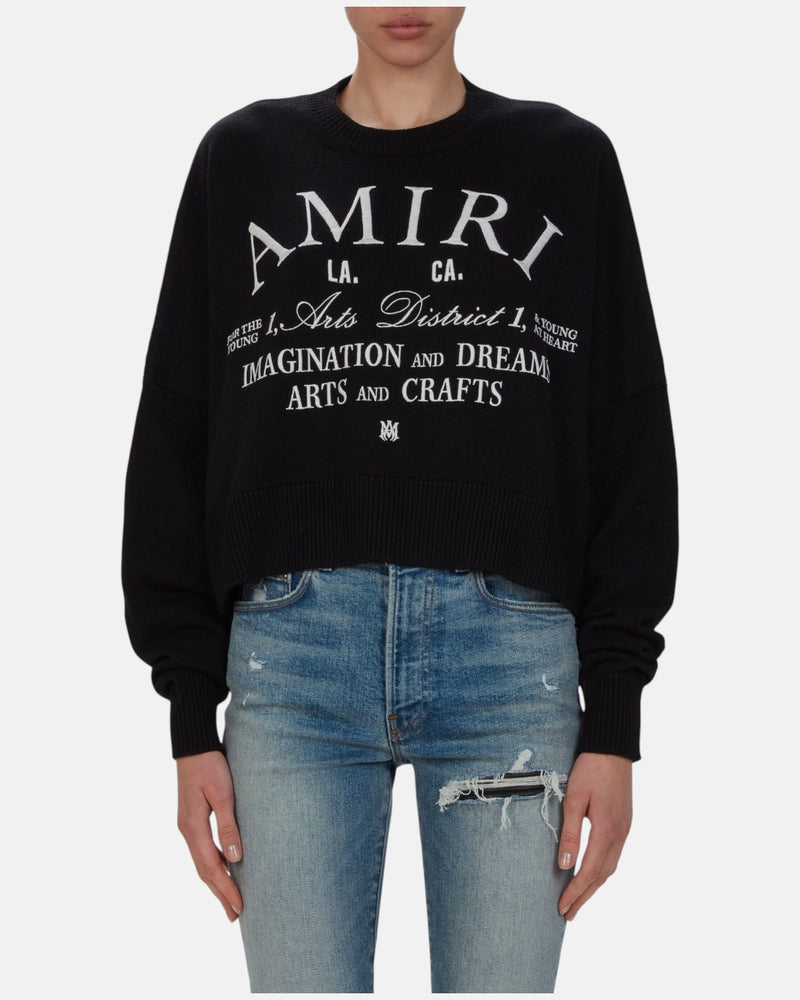 Amiri Arts District Cropped Crew Black