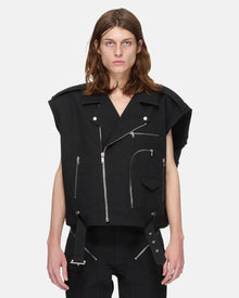 Cropped Jumbo Vest Black