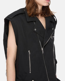 Cropped Jumbo Vest Black