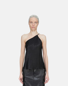 One Shoulder Slip Top Black