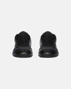 Women Minimal Leather Sneakers Black/Black/Black