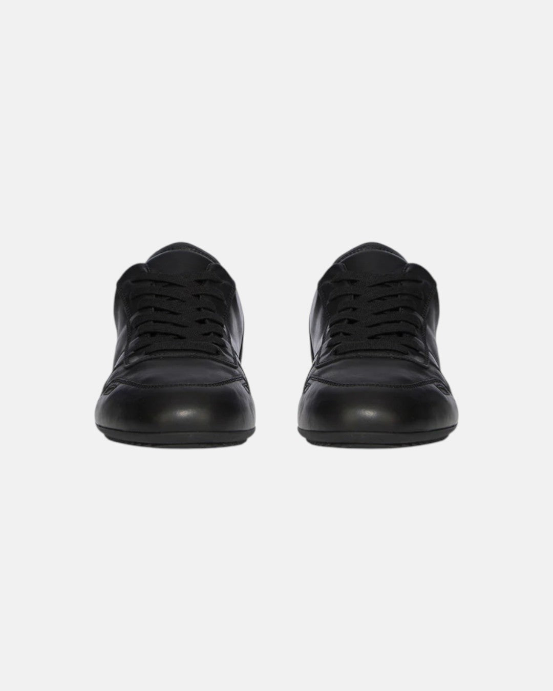 Women Minimal Leather Sneakers Black/Black/Black