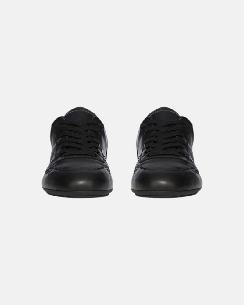 Women Minimal Leather Sneakers Black/Black/Black