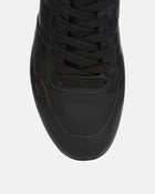 Women Minimal Leather Sneakers Black/Black/Black