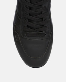 Women Minimal Leather Sneakers Black/Black/Black